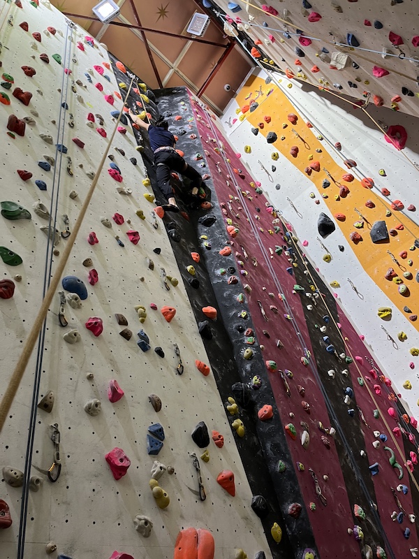 Climbing in a church