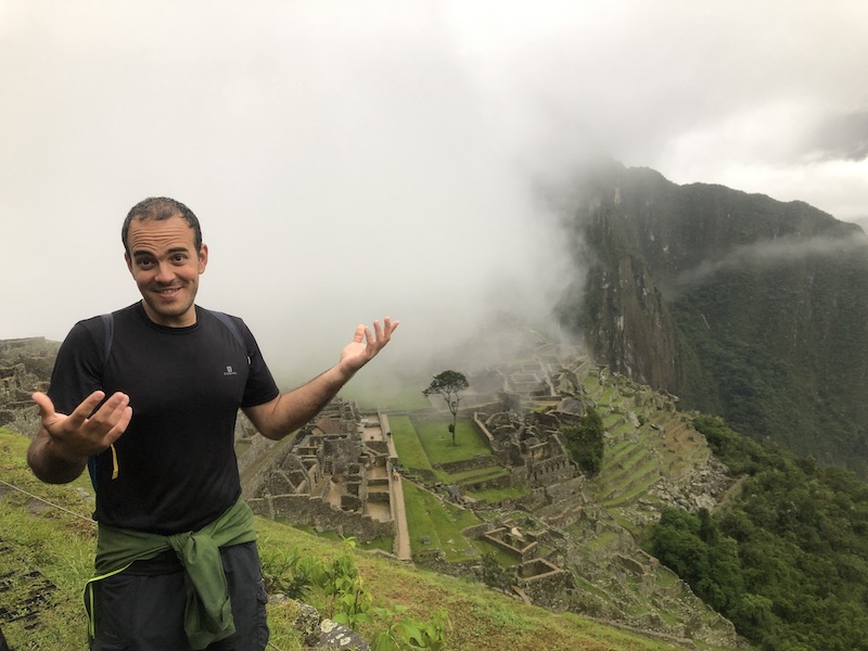 Foggy morning at Machu Picchu