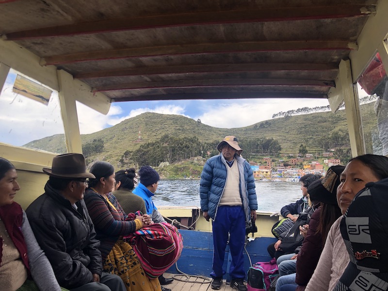 Crossing a small straight on Titicaca