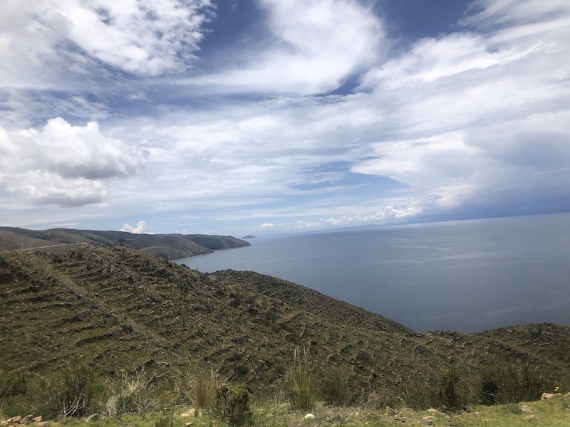 Driving to Copacabana along Titicaca