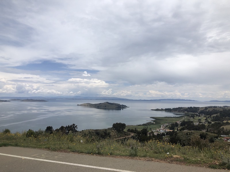 Driving to Copacabana along Titicaca