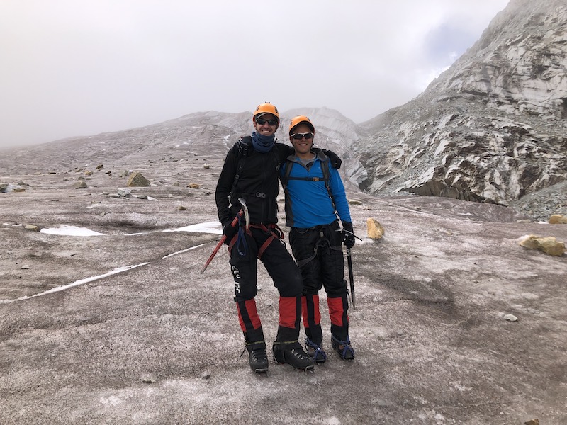 Crampon practice on glacier