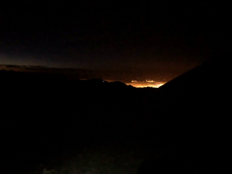 La Paz city lights from the trail