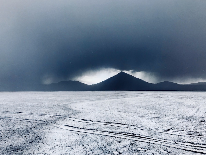 On the way back to Laguna Colorada - after a hail storm